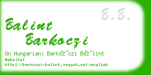 balint barkoczi business card